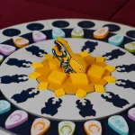 close up shot of stag and the board